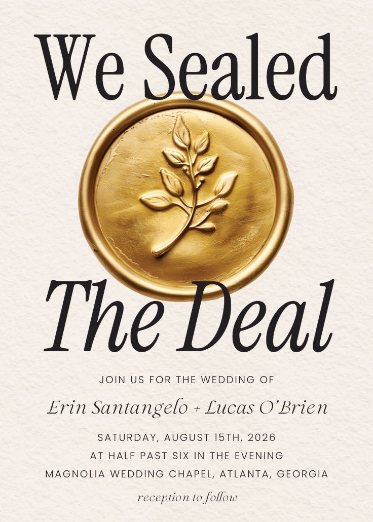 Vintage seal - invitación de boda