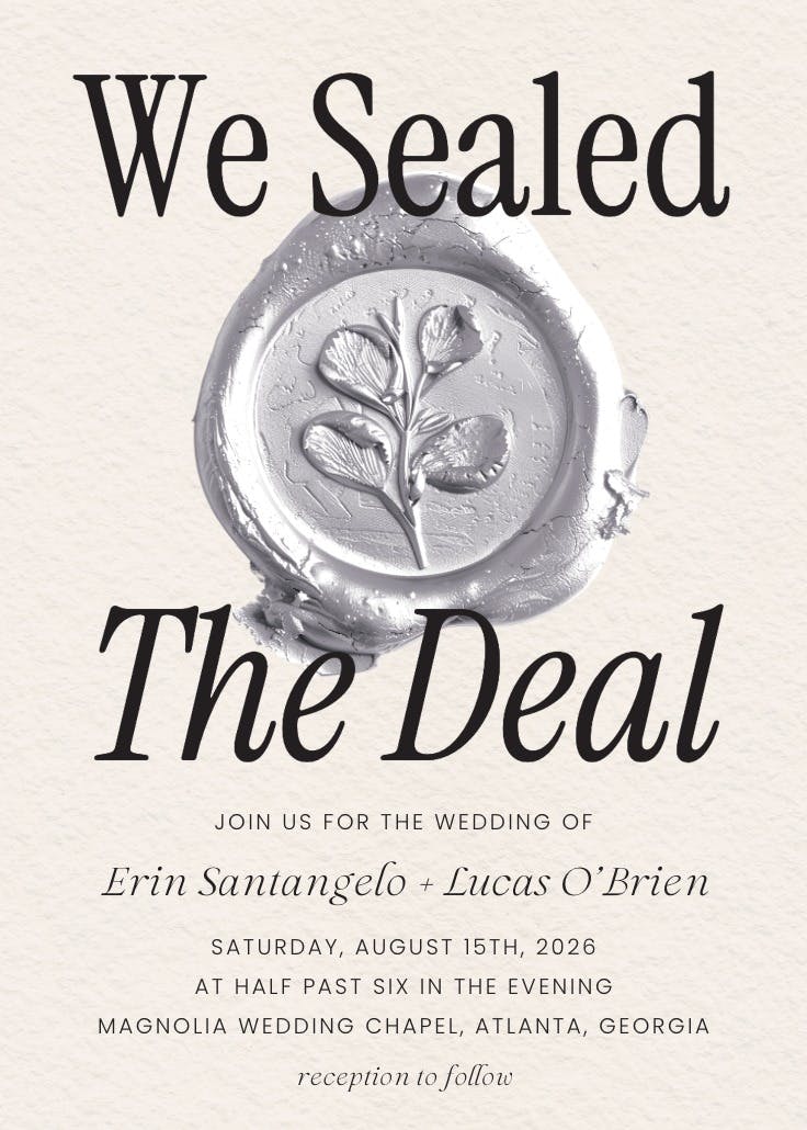 Vintage seal - invitación de boda