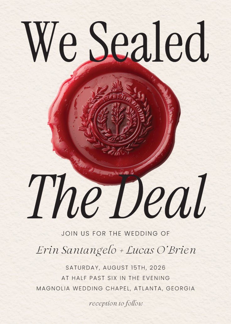 Vintage seal - invitación de boda