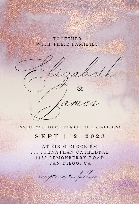 Violet Glitter - Wedding Invitation Template | Greetings Island