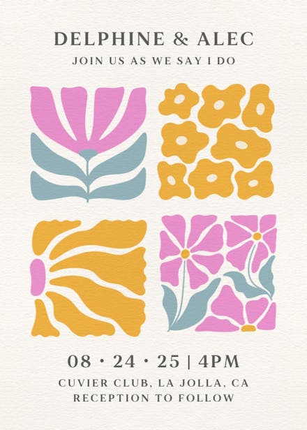 Vivid screenprints - wedding invitation