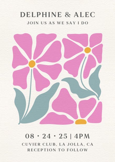 Vivid screenprints - wedding invitation