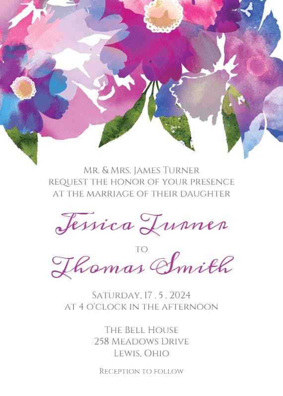 Watercolor classic - wedding invitation