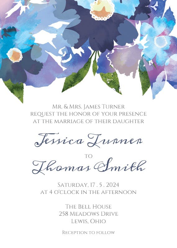 Watercolor classic - wedding invitation