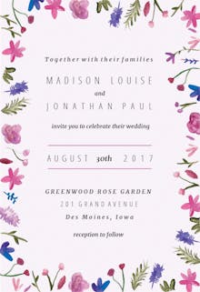 Watercolor flowers - wedding invitation