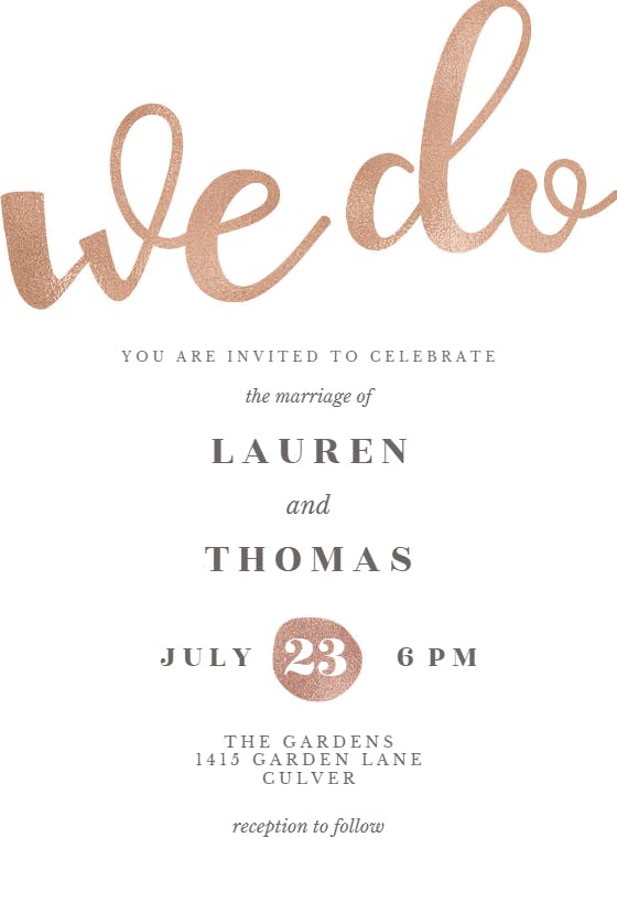 We do glitter - wedding invitation