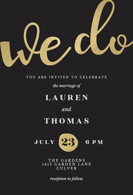 We do glitter - wedding invitation
