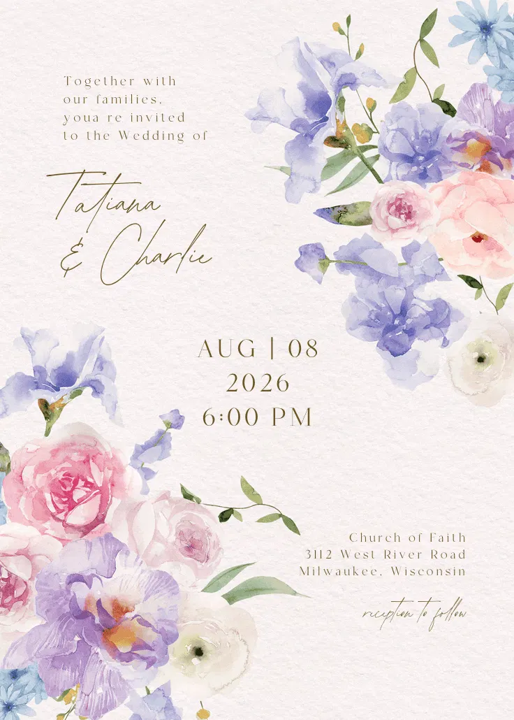 Wedding blooms - trouwuitnodiging