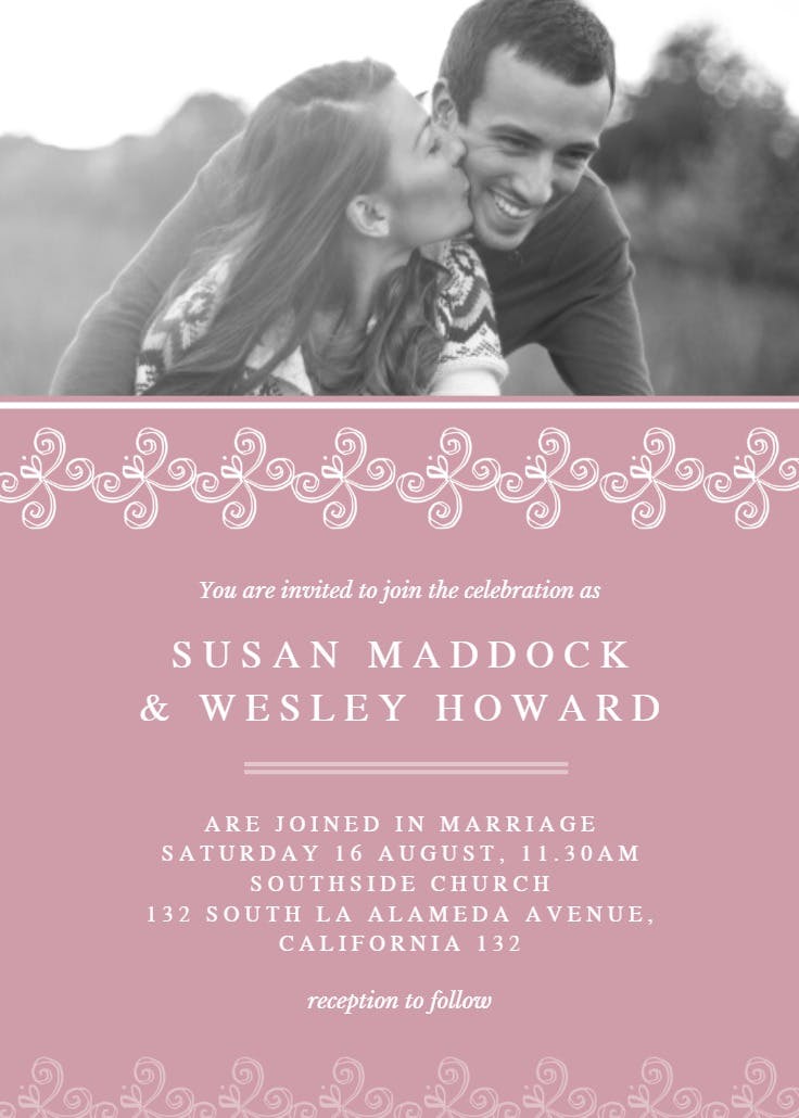 Wedding couple pic - wedding invitation