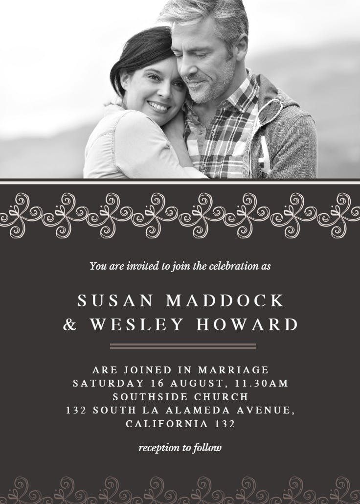 Wedding couple pic - wedding invitation