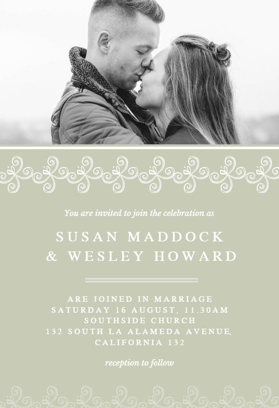 Wedding couple pic - wedding invitation