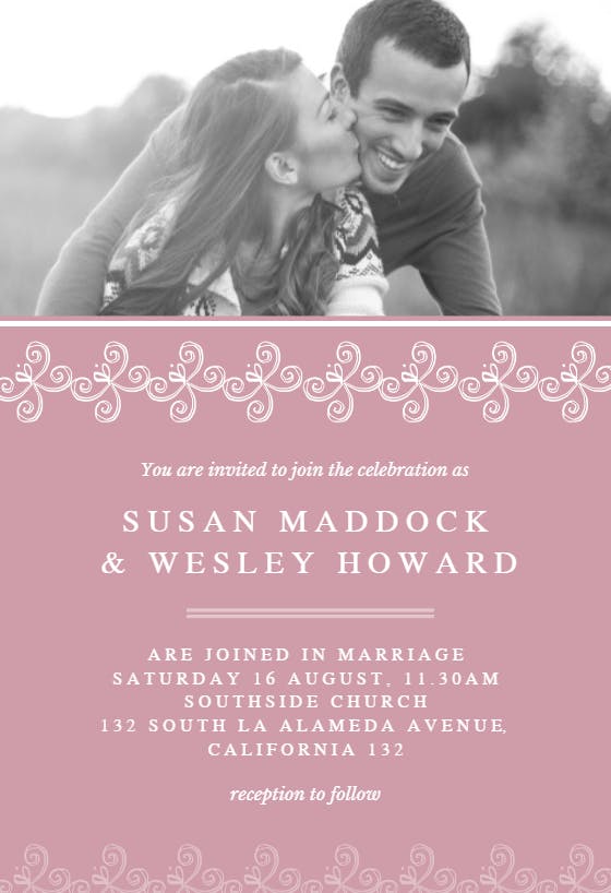 Wedding couple pic - wedding invitation