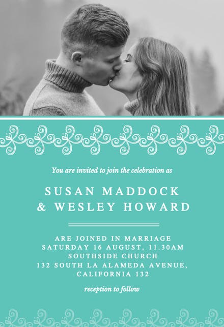 Wedding couple pic - wedding invitation