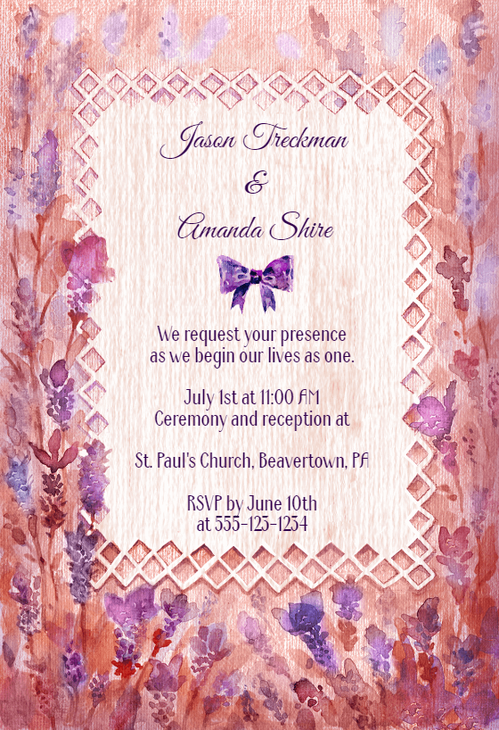Gradient Arched Window Wedding Invitation Template (free) Greetings