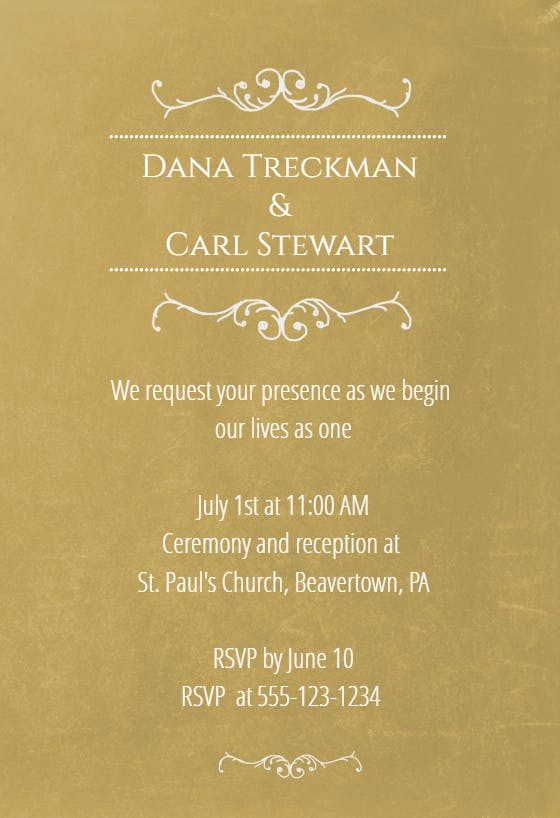 Wedding ornament - wedding invitation