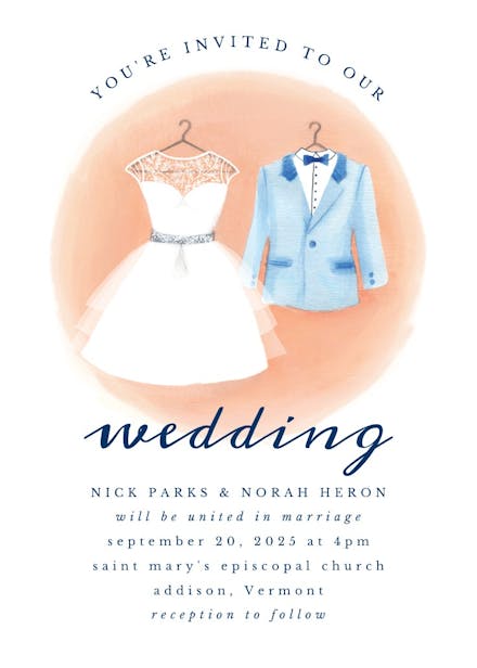 Wedding outfits - wedding invitation