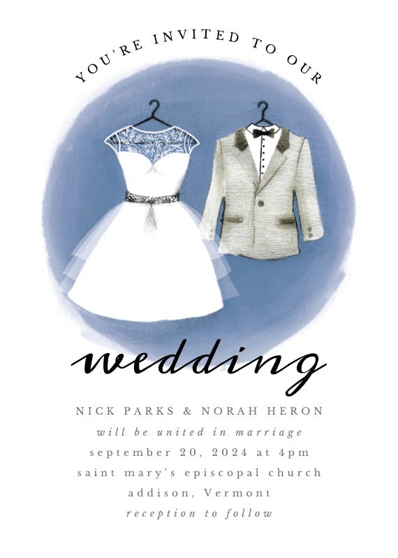 Wedding outfits - wedding invitation