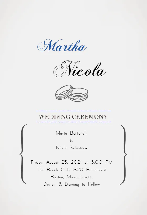 Wedding rings - wedding invitation