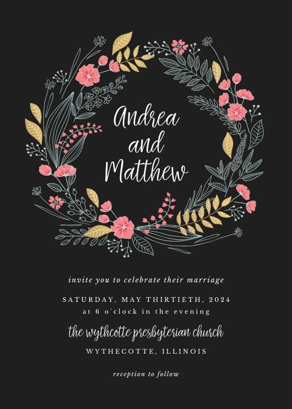 Wedding wreath - invitation