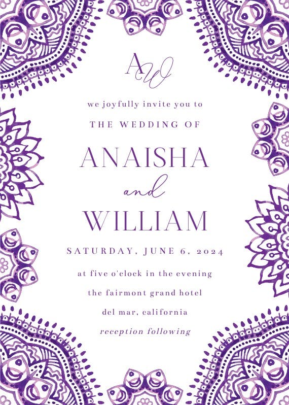 White and blue - wedding invitation