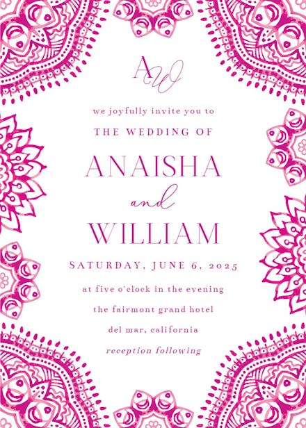 White and blue - wedding invitation