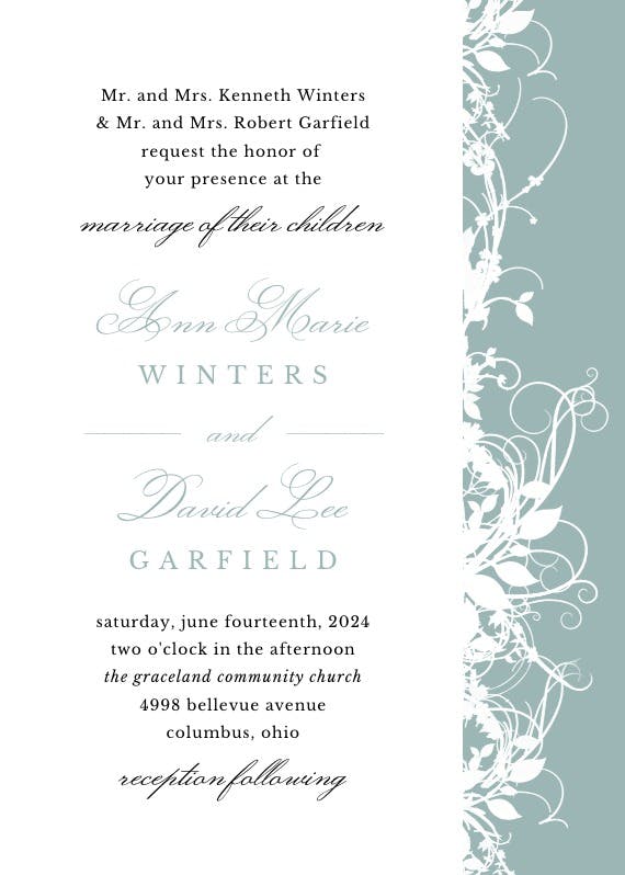 White floral -  invitación de boda