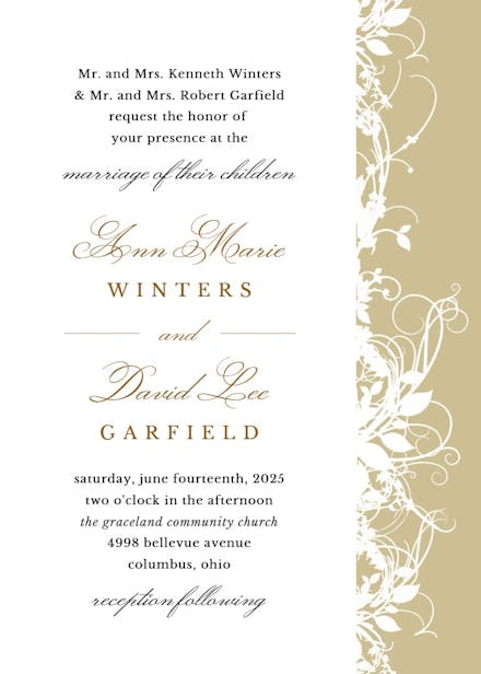 White floral - wedding invitation
