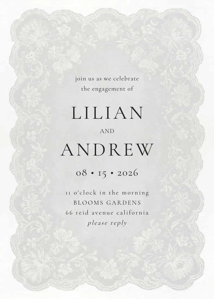 White lace - trouwuitnodiging