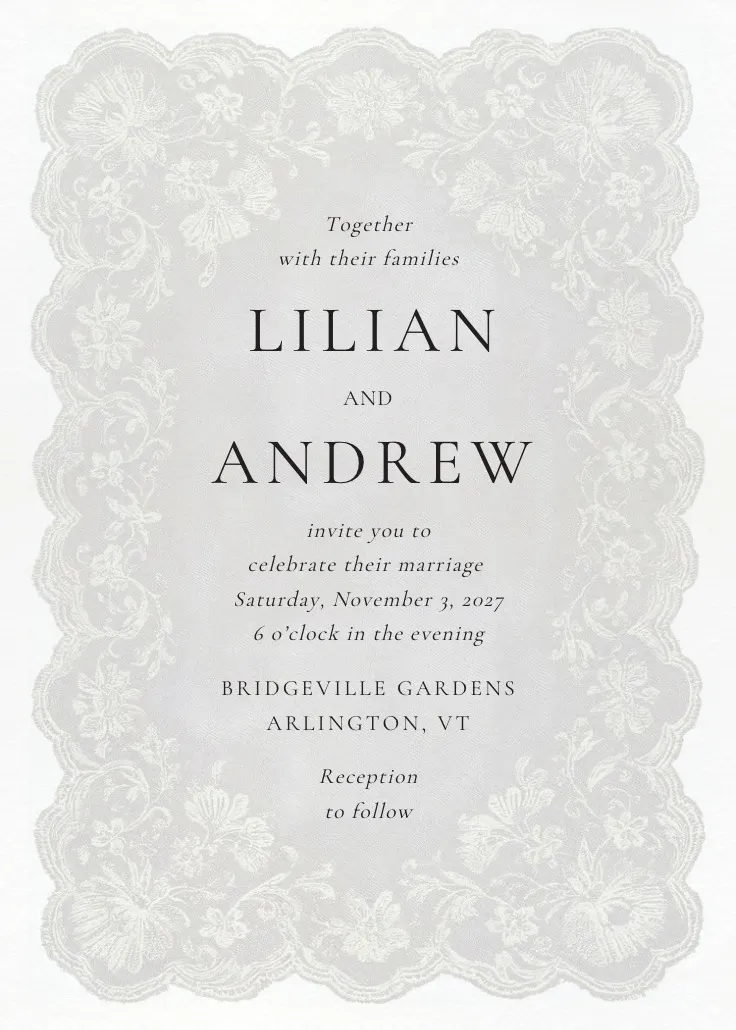 White lace - invito di matrimonio