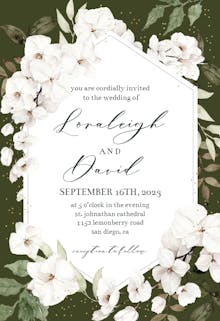 White orchid frame - Wedding Invitation