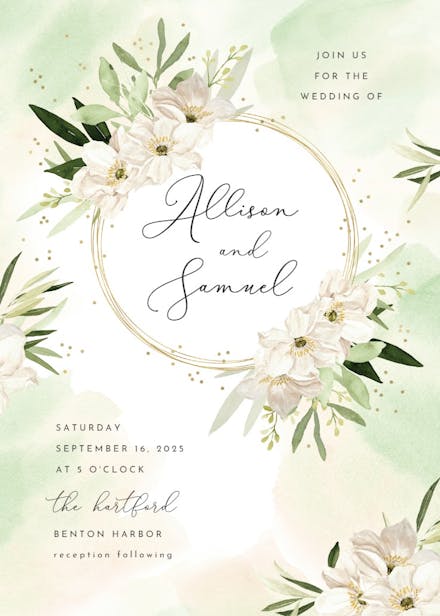 White romantic - wedding invitation