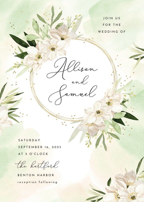 White romantic - wedding invitation