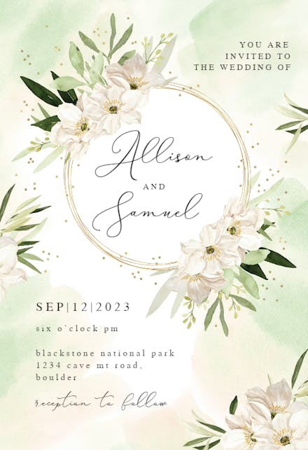 Floral Wedding Invitation Templates (Free) | Greetings Island