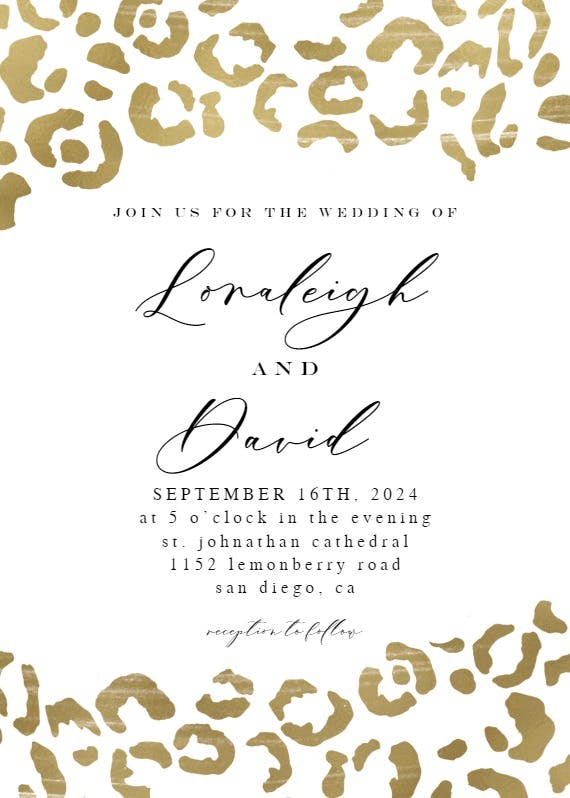 Wild leopard -  invitación de boda