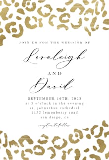 Wild leopard - wedding invitation