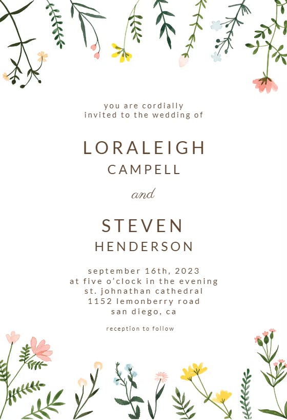 Wedding Invitations Wildflowers Best Flower Site Wedding Invitations Wildflowers Best Flower Site