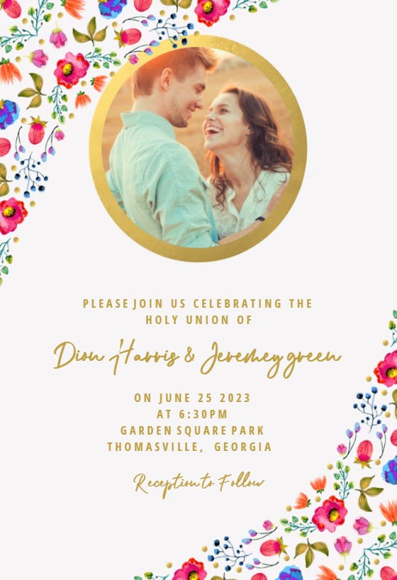 Wind of flowers - wedding invitation
