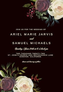Wedding Invitation Templates Free Greetings Island Winter Rose Wedding Invitation