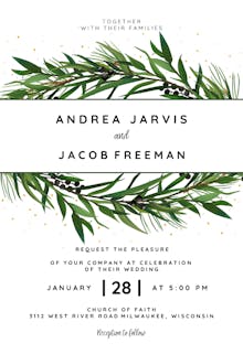 Winter Wreath - Wedding Invitation