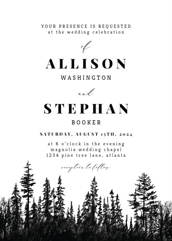 Woods - wedding invitation