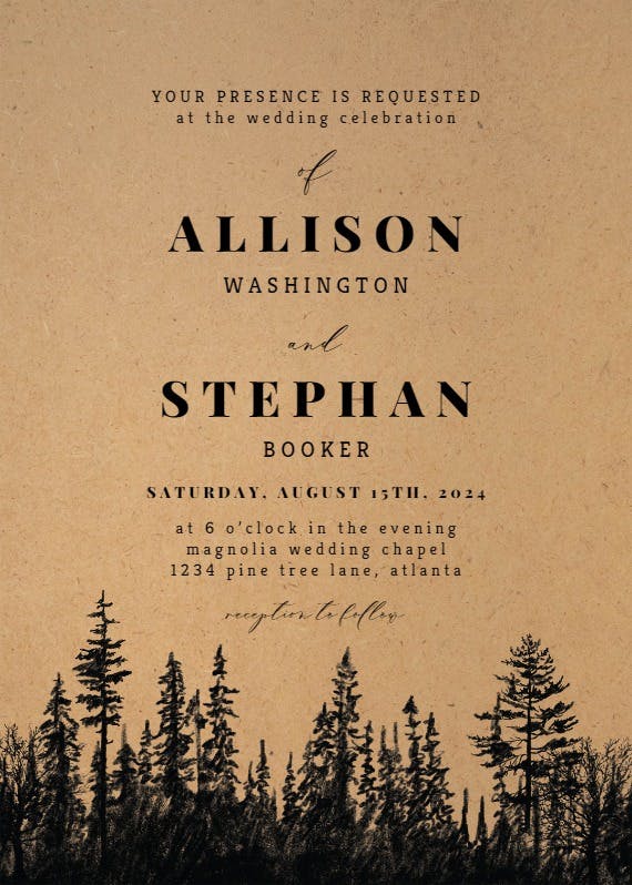 Woods - wedding invitation