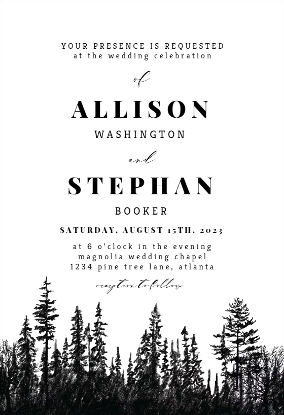 Magical Forest - Wedding Invitation Template (Free) | Greetings Island