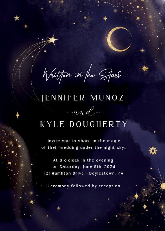 Written in the stars - wedding invitation