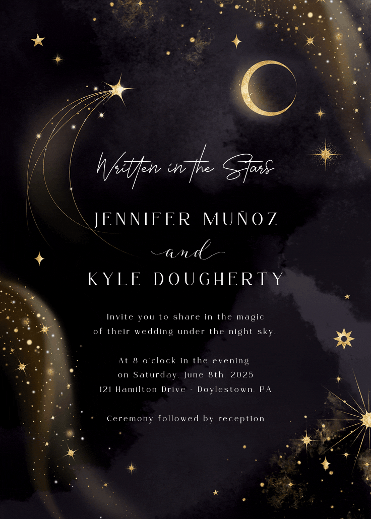 Written in the stars - wedding invitation