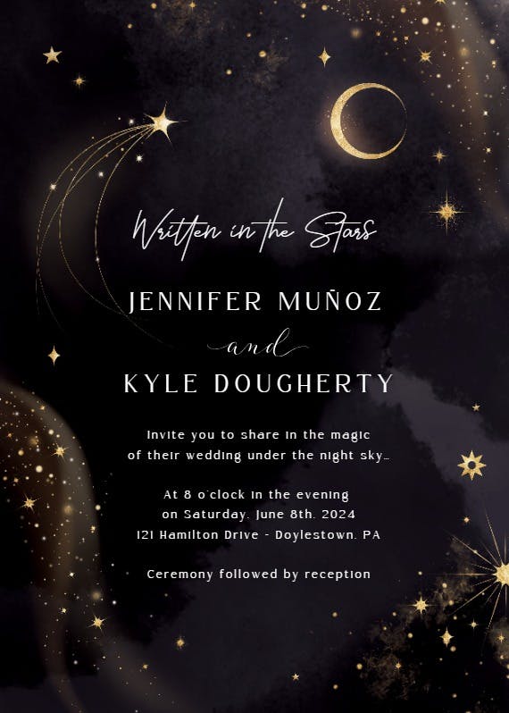 Written in the stars - wedding invitation
