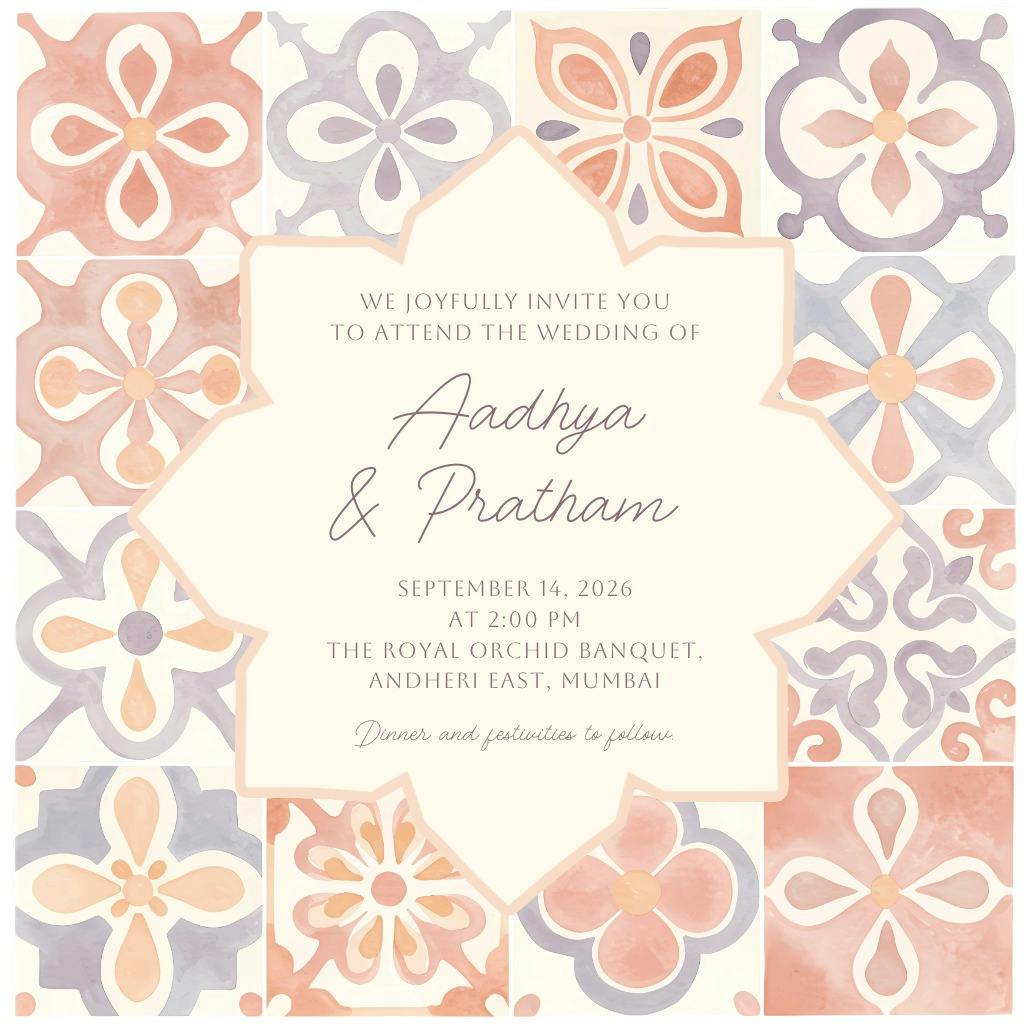 Zellige - invitación de boda