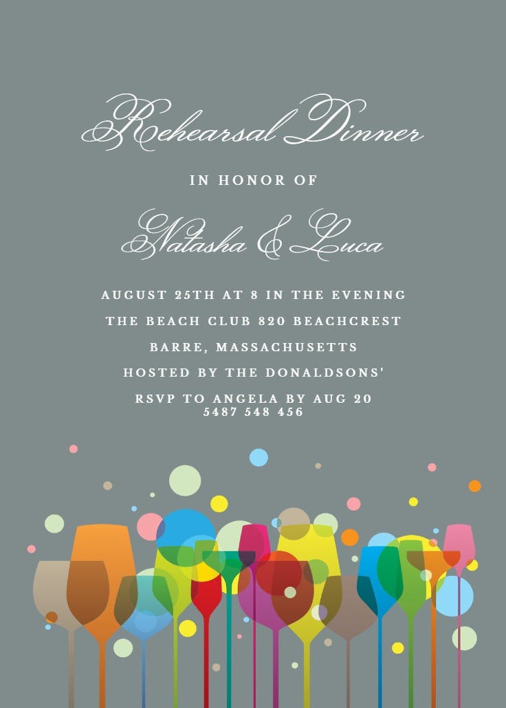 Ambience - rehearsal dinner party invitation