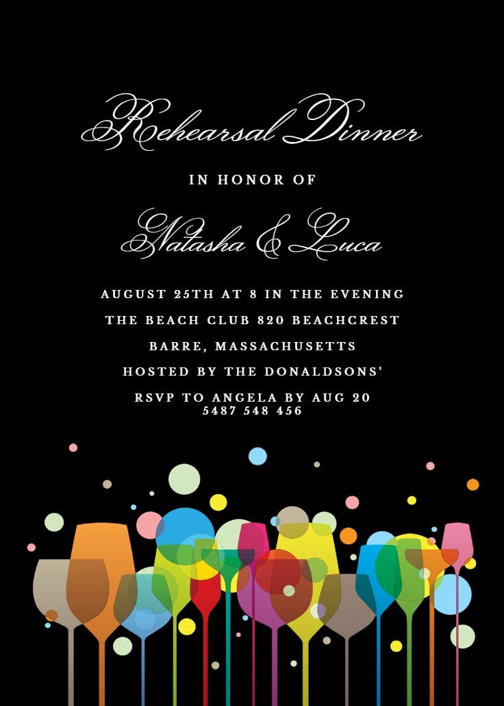 Ambience - rehearsal dinner party invitation