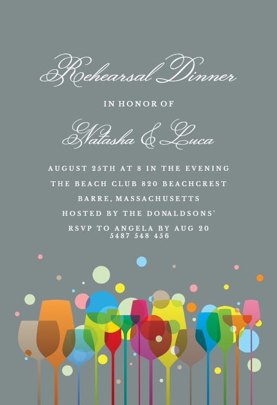 Ambience - rehearsal dinner party invitation