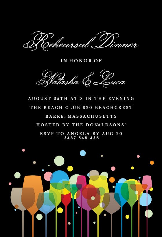 Ambience - rehearsal dinner party invitation